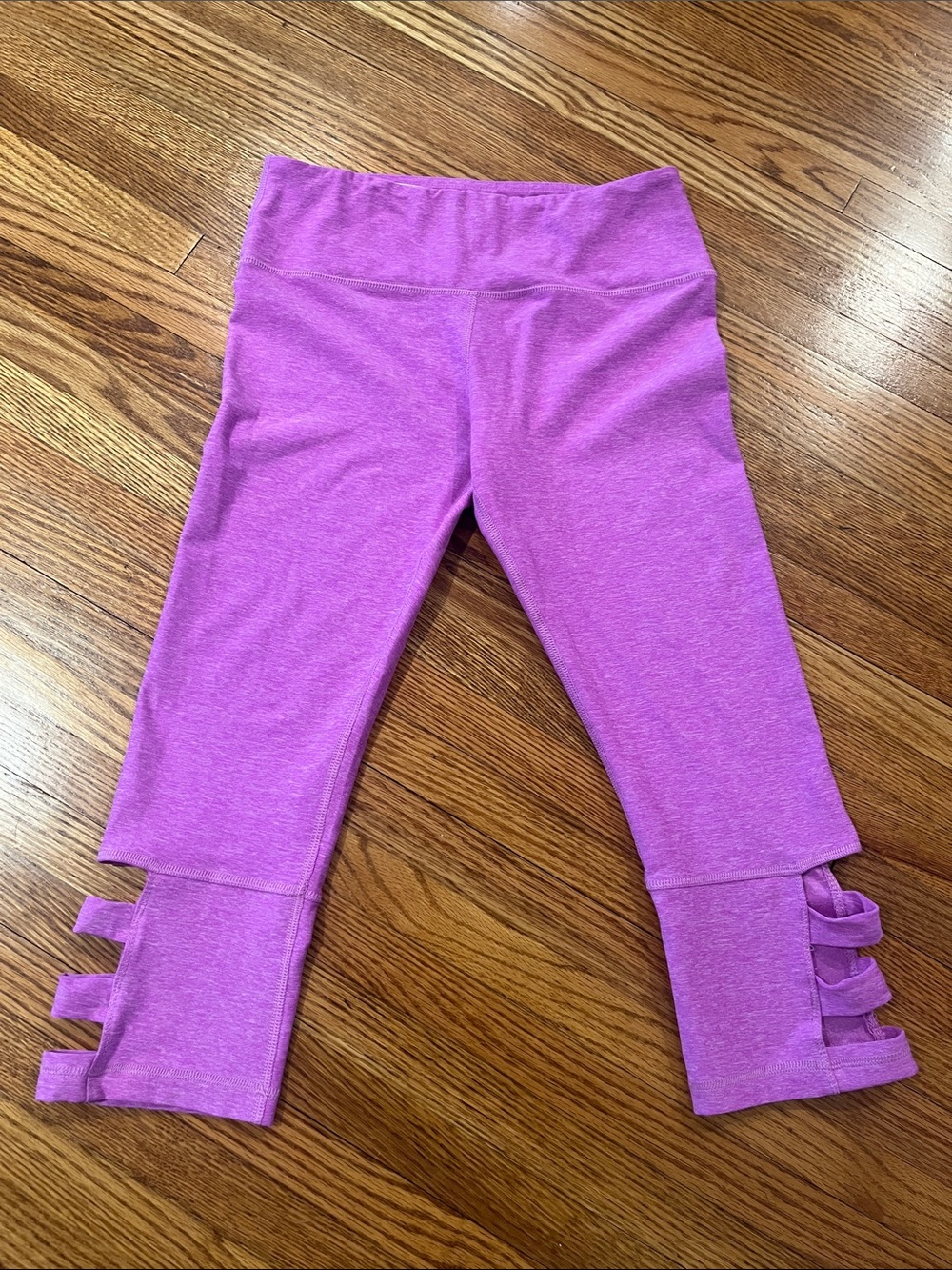 Womens Pink/Purple Capris with Side Strap Detail - Scorpio Sol